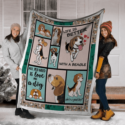 Life Is Better With A Beagle Dog For Beagle Lovers Fleece Blanket