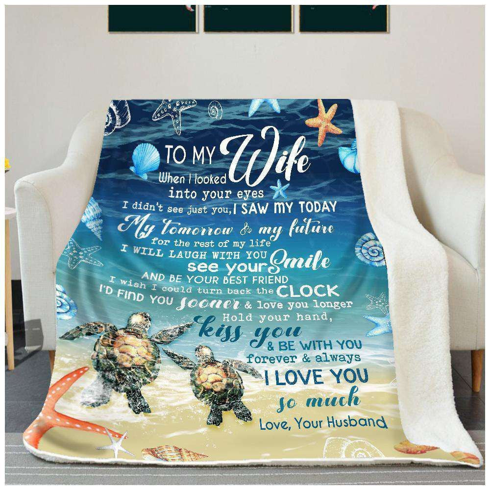 Turtle Blanket Giving Wife I Love You So Much