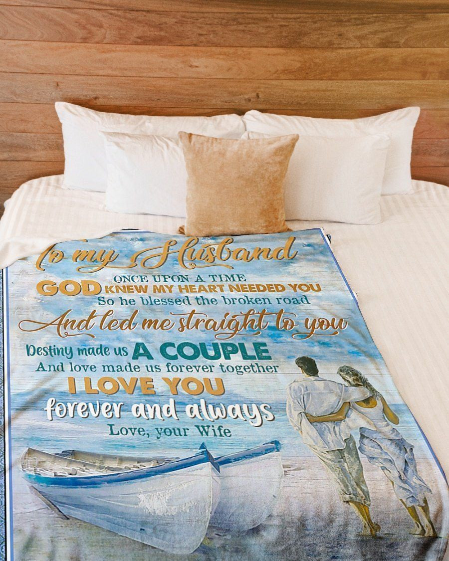 To My Husband Couple Love Made Us Together Forever Fleece Blanket