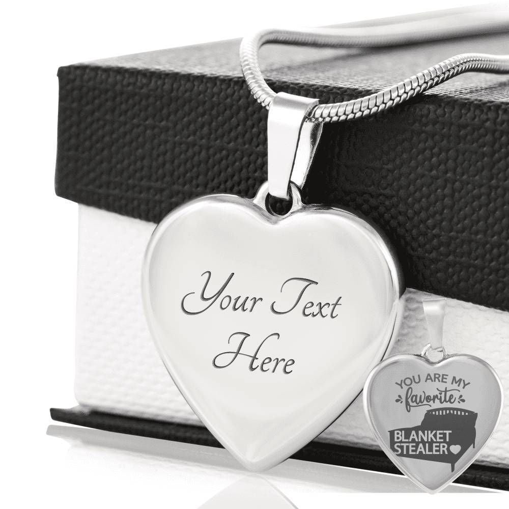 Gift For Wife Silver Heart Pendant Necklace You Are My Favorite Blanket Stealer