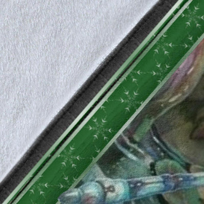 Graphic Dragonfly Frame Printed Fleece Blanket