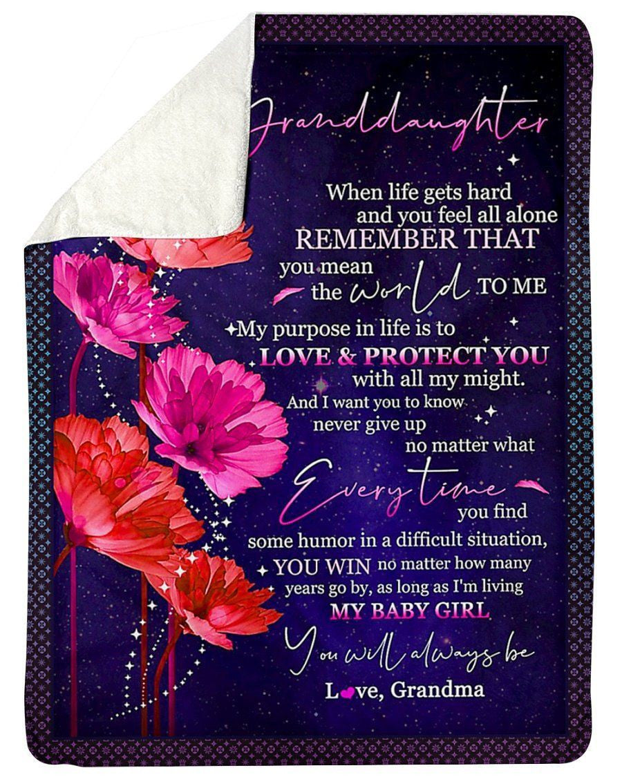 Love And Protect You With All My Might To Granddaughter Fleece Blanket Sherpa Blanket