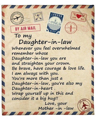 Airmail Envelope To Daughter In Law I'm Always With You Fleece Blanket Fleece Blanket