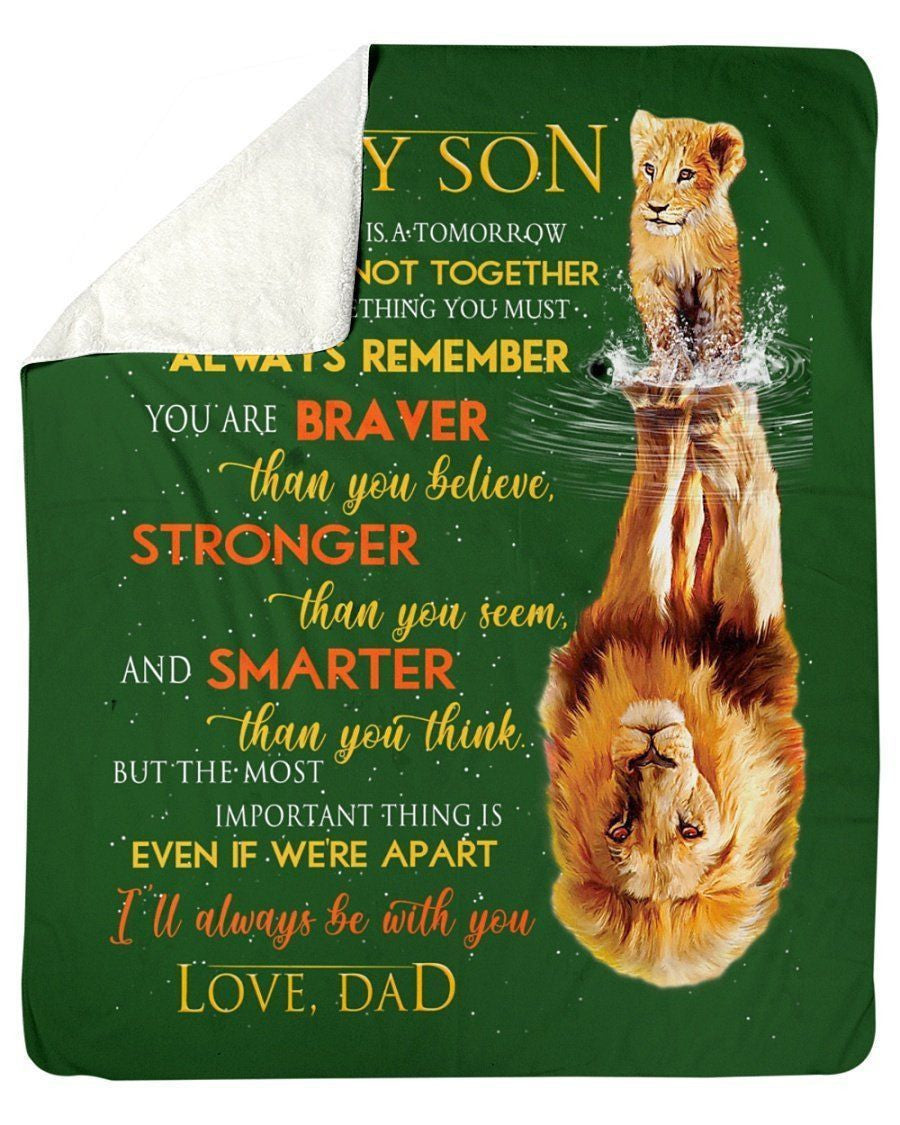 Lion Father To Son Gift Fleece Blanket