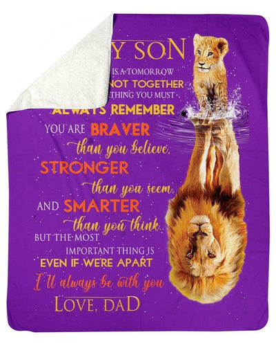 Lion Father To Son Gift Fleece Blanket