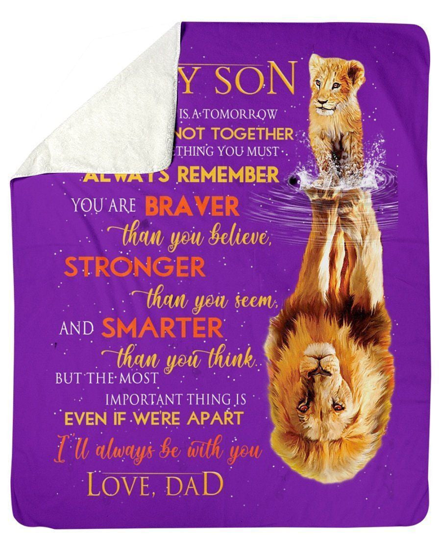 Lion Father To Son Gift Fleece Blanket
