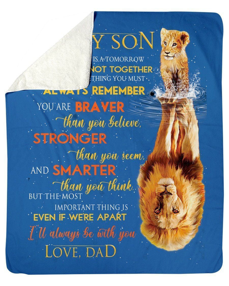 Lion Father To Son Gift Fleece Blanket