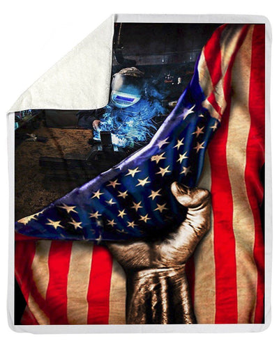 Thin Blue Line - American Flag Police Blanket Fleece Blanket