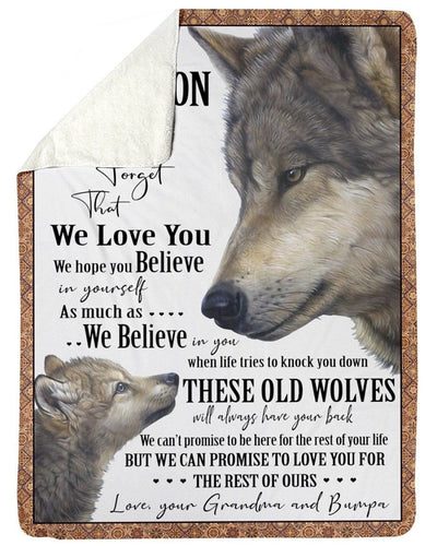 Lovely Message From Grandma And Bumpa Gifts For Grandsons Fleece Blanket