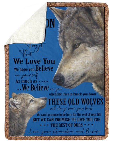 Lovely Message From Grandma And Bumpa Gifts For Grandsons Fleece Blanket