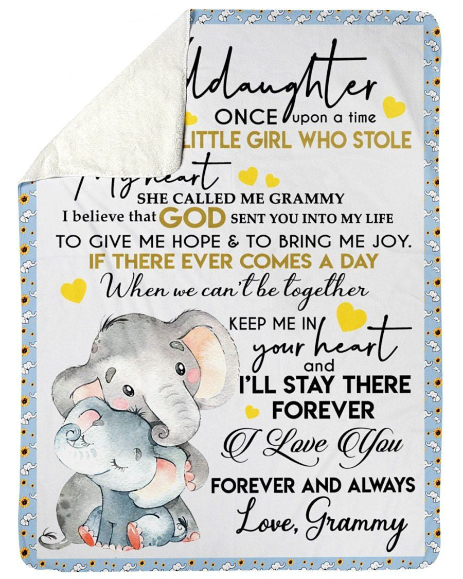 Elephant Lovely Message From Grammy Gifts For Granddaughters Fleece Blanket