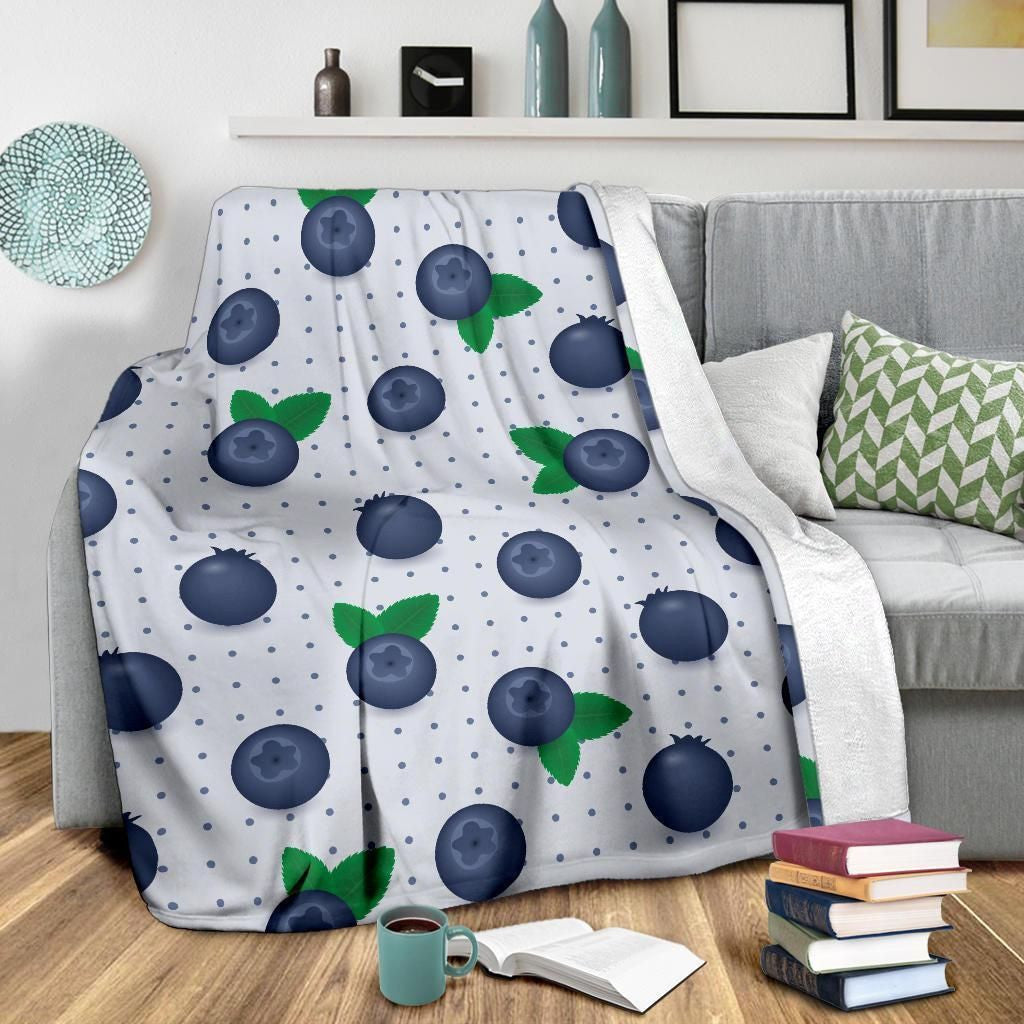 Blueberry Pattern Print Design Dot Fleece Blanket