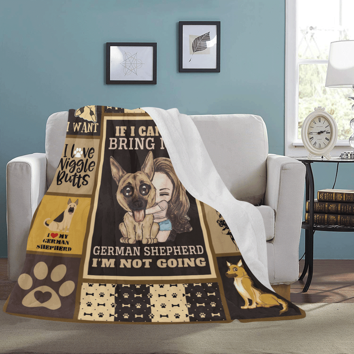If I Can't Bring My German Shepherd Dog Fleece Blanket