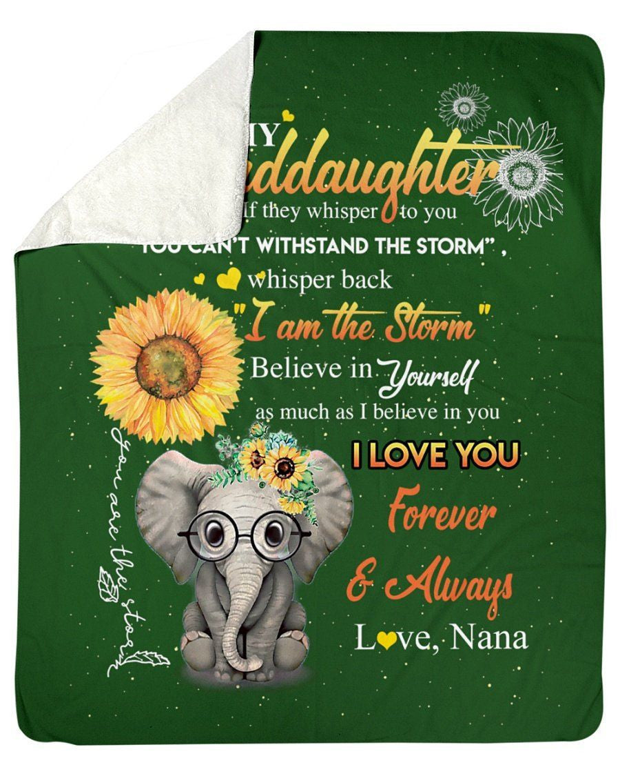 To My Granddaughter I Love You Forever And Always Custom Design Fleece Blanket