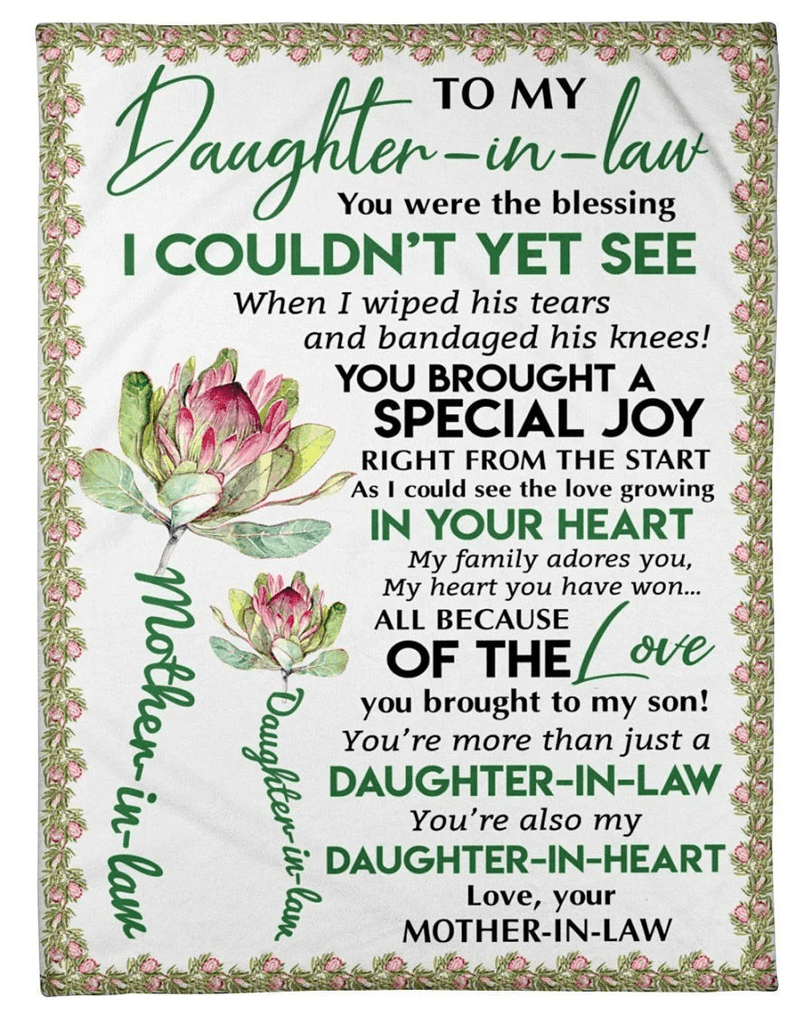 From Mother-in-law With Lovely Messages To Daughter-in-law Fleece Blanket