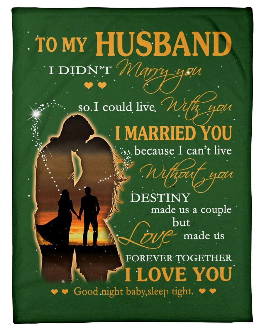 To My Husband You Are My Destiny I Love You Fleece Blanket