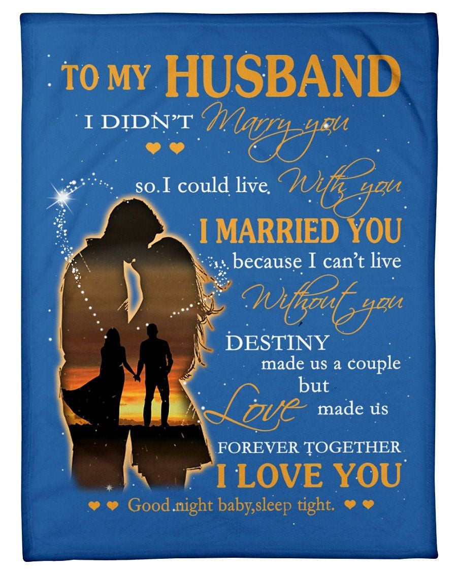 To My Husband You Are My Destiny I Love You Fleece Blanket