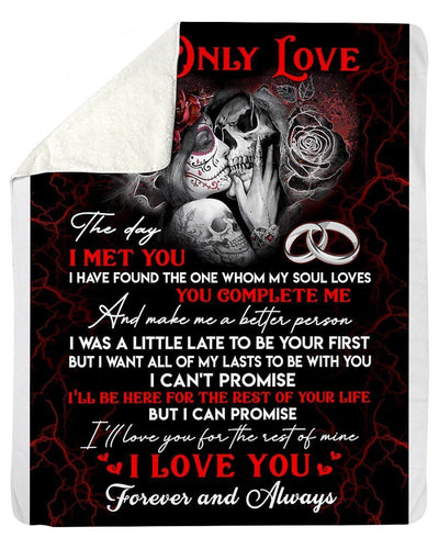 Skull Blanket Giving Your Only Love I Love You Always Sherpa Blanket