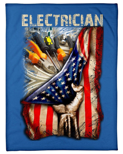 Electrician Usa Flag Amazing Fleece Blanket