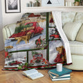Golden Retriever Christmas Atmosphere Fleece Blanket Gift Fleece Blanket