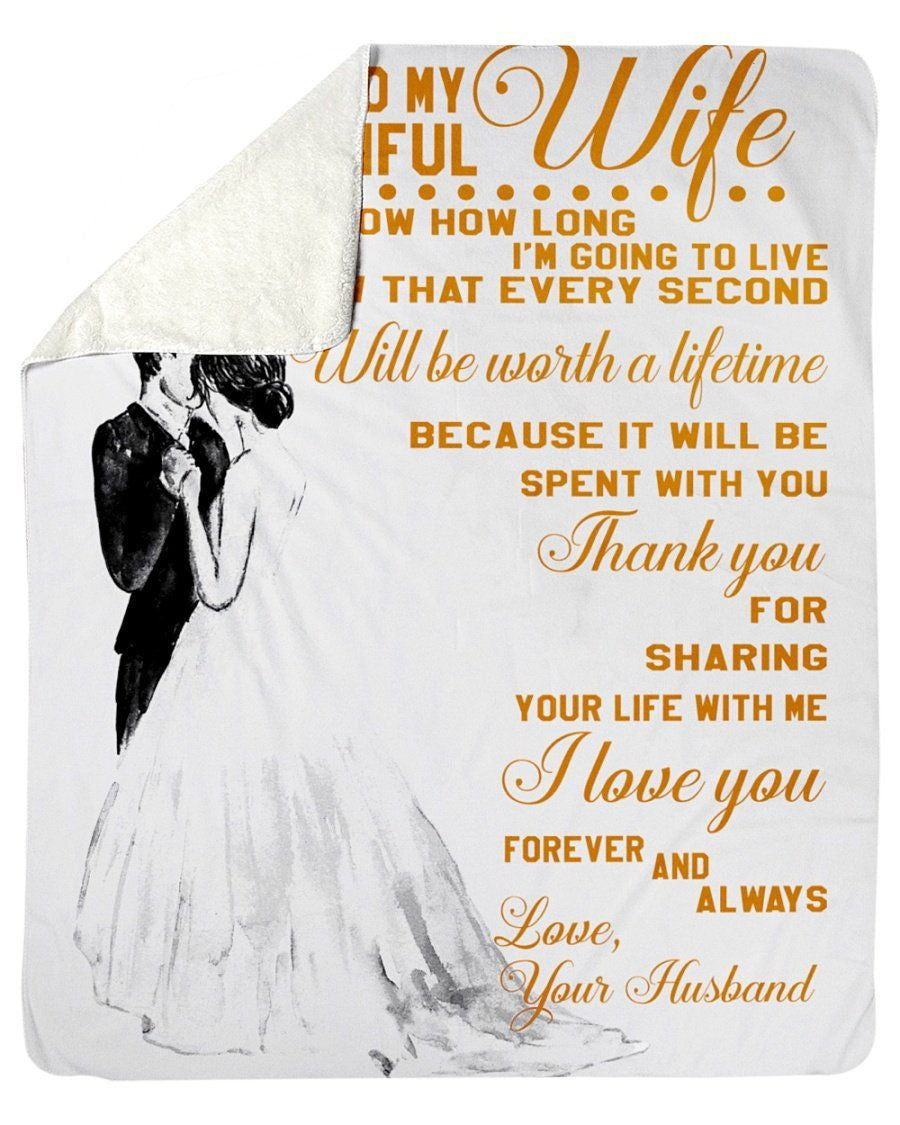 To My Beautiful Wife- I Love You Forever And Always Fleece Blanket