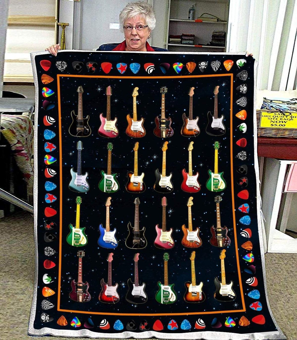Blanket Guitar Colorful Design Gift For Guitar Lovers