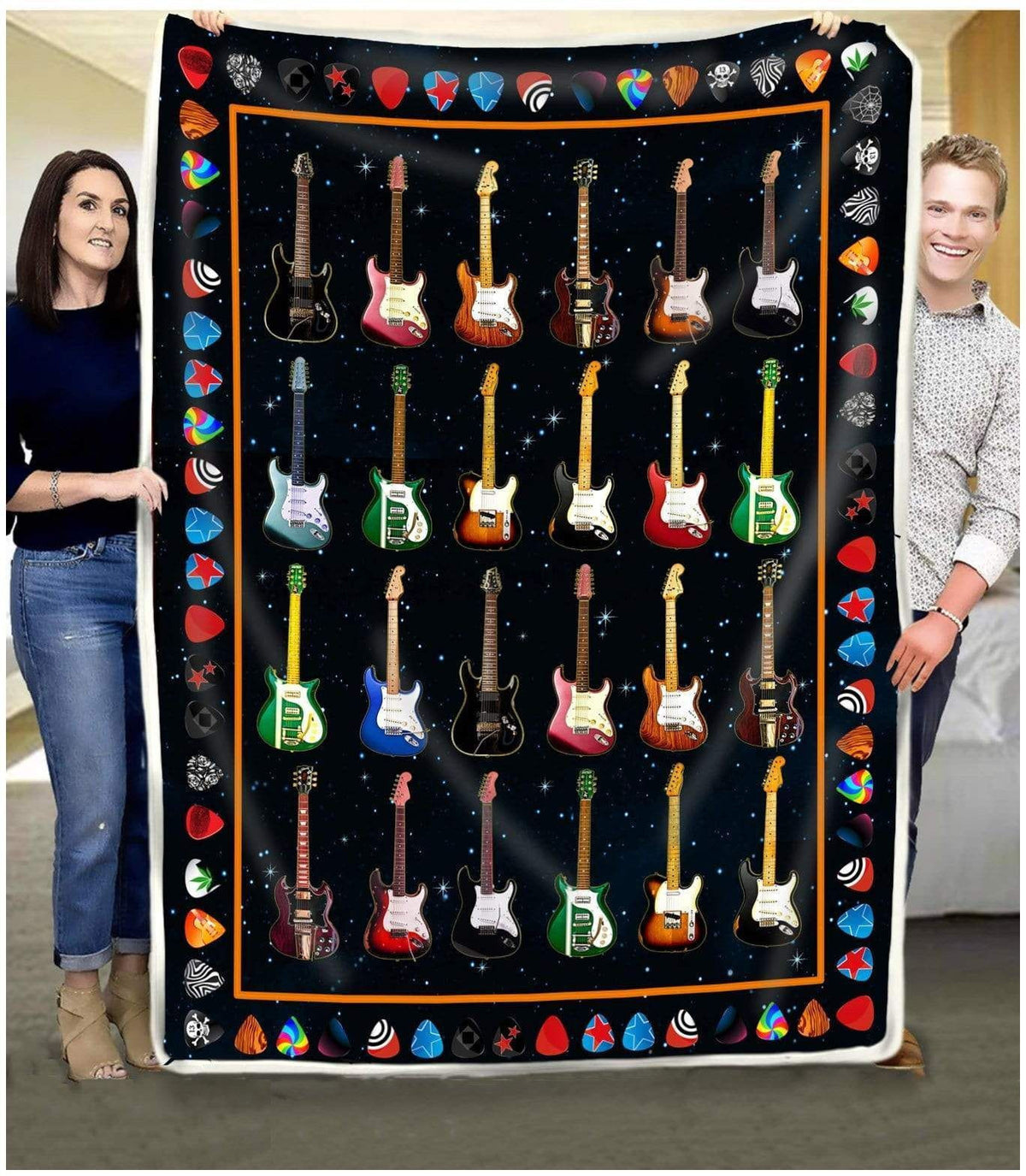 Blanket Guitar Colorful Design Gift For Guitar Lovers
