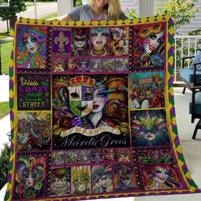 Happy Mardi Gras New Orleans Fleece Blanket