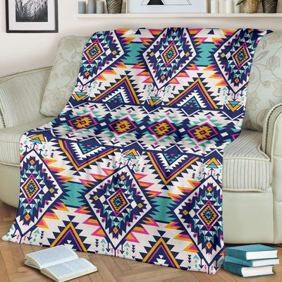 Tribal Aztec Native American Pattern Printed Fleece Blanket