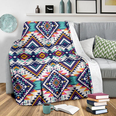 Tribal Aztec Native American Pattern Printed Fleece Blanket