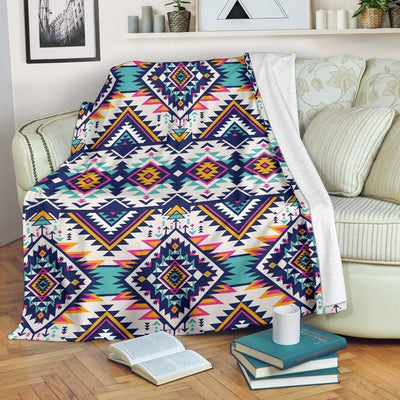 Tribal Aztec Native American Pattern Printed Fleece Blanket
