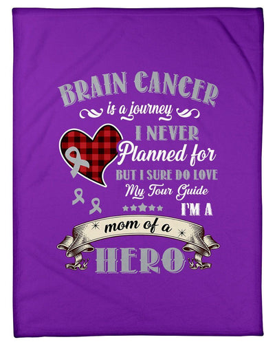Brain Cancer Never Give Up Fleece Blanket