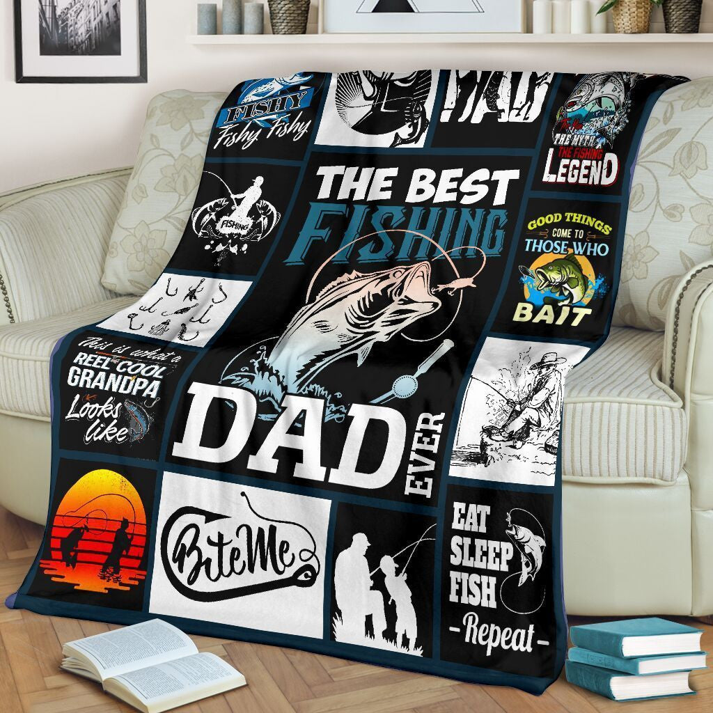 The Best Fishing Dad Ever Fleece Blanket