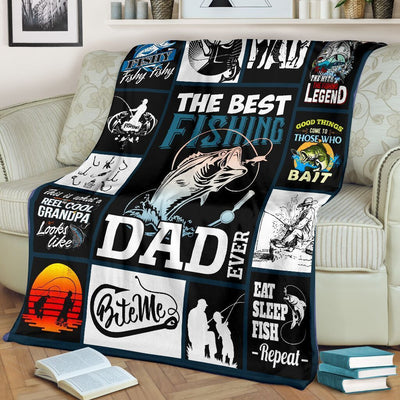 The Best Fishing Dad Ever Fleece Blanket