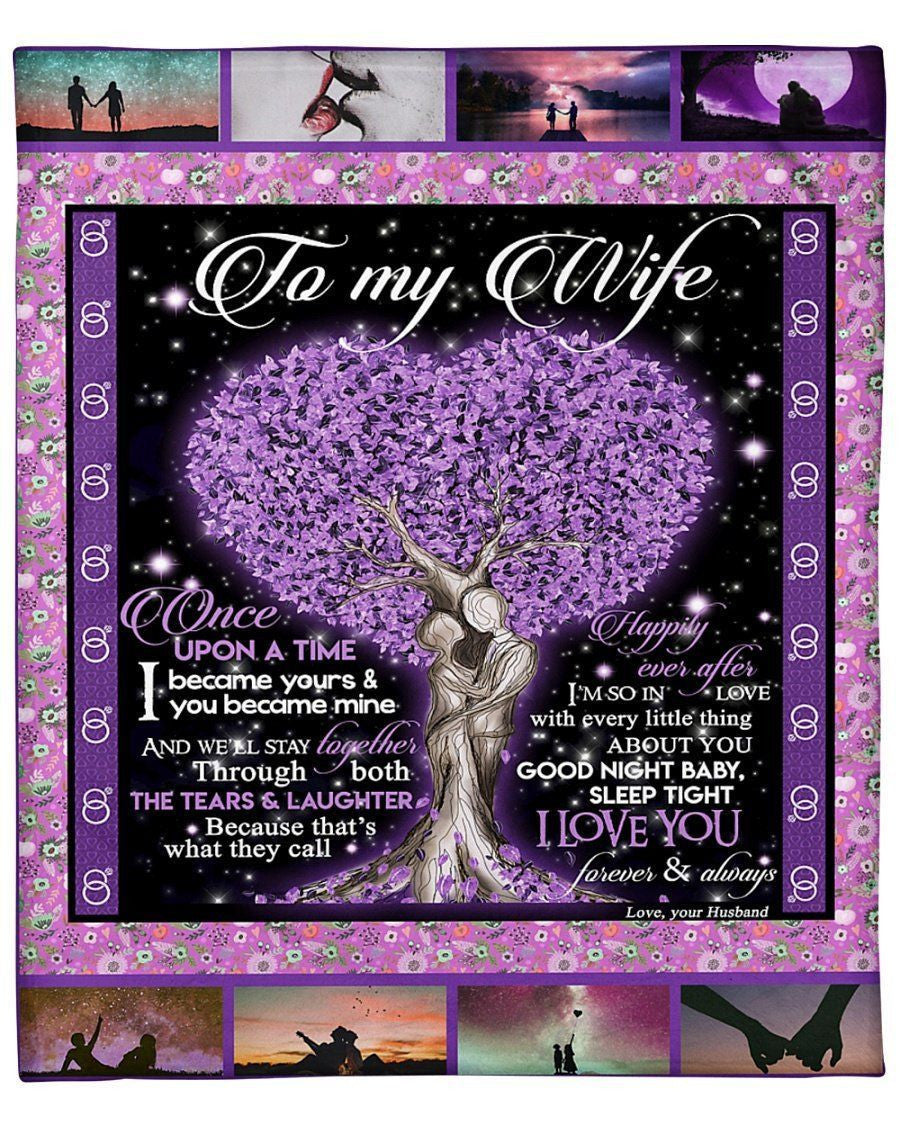 God Night Easy Heart Tree Fleece Blanket Gift For Wife Fleece Blanket