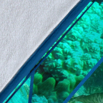 Gift For Ocean Lover Go With Flow Turtle Fleece Blanket