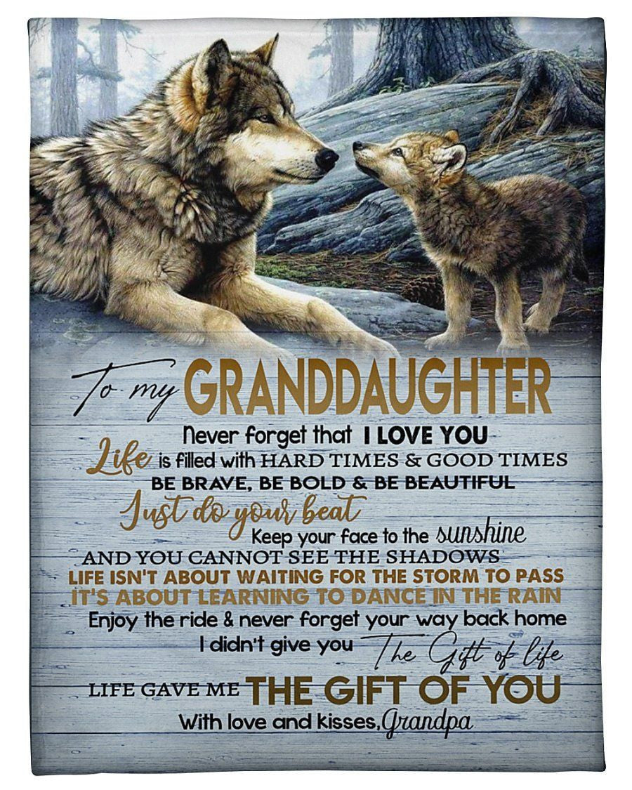 Wolves Grandpa Wants Granddaughter To Do Her Best Fleece Blanket