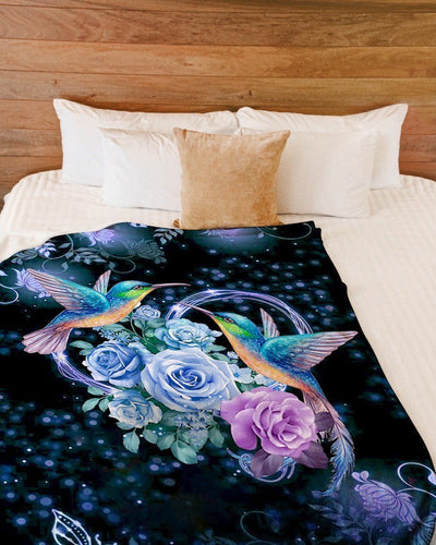 For Dearest Mother I Love Hummingbirds Printed Fleece Blanket
