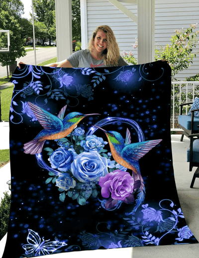 For Dearest Mother I Love Hummingbirds Printed Fleece Blanket