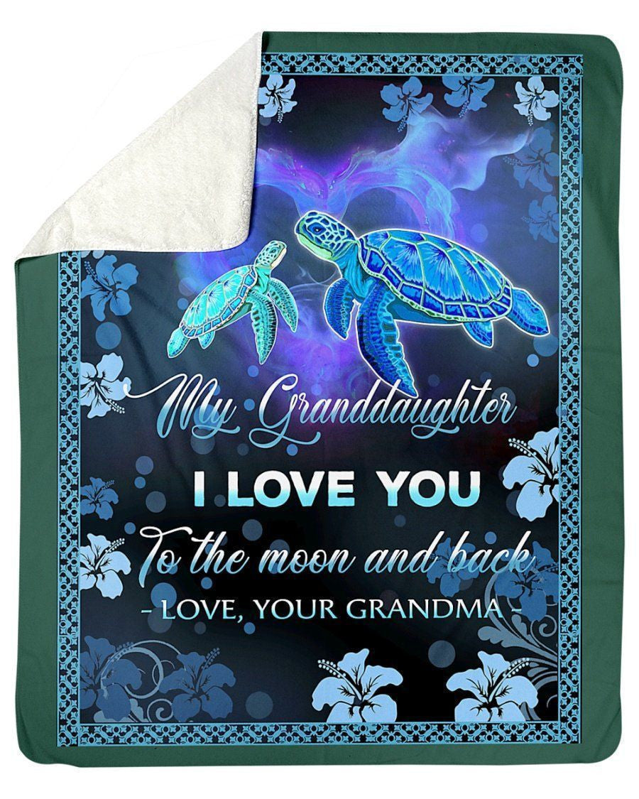 Grandma Loves Granddaughter To The Moon And Back Trending Fleece Blanket