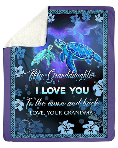 Grandma Loves Granddaughter To The Moon And Back Trending Fleece Blanket