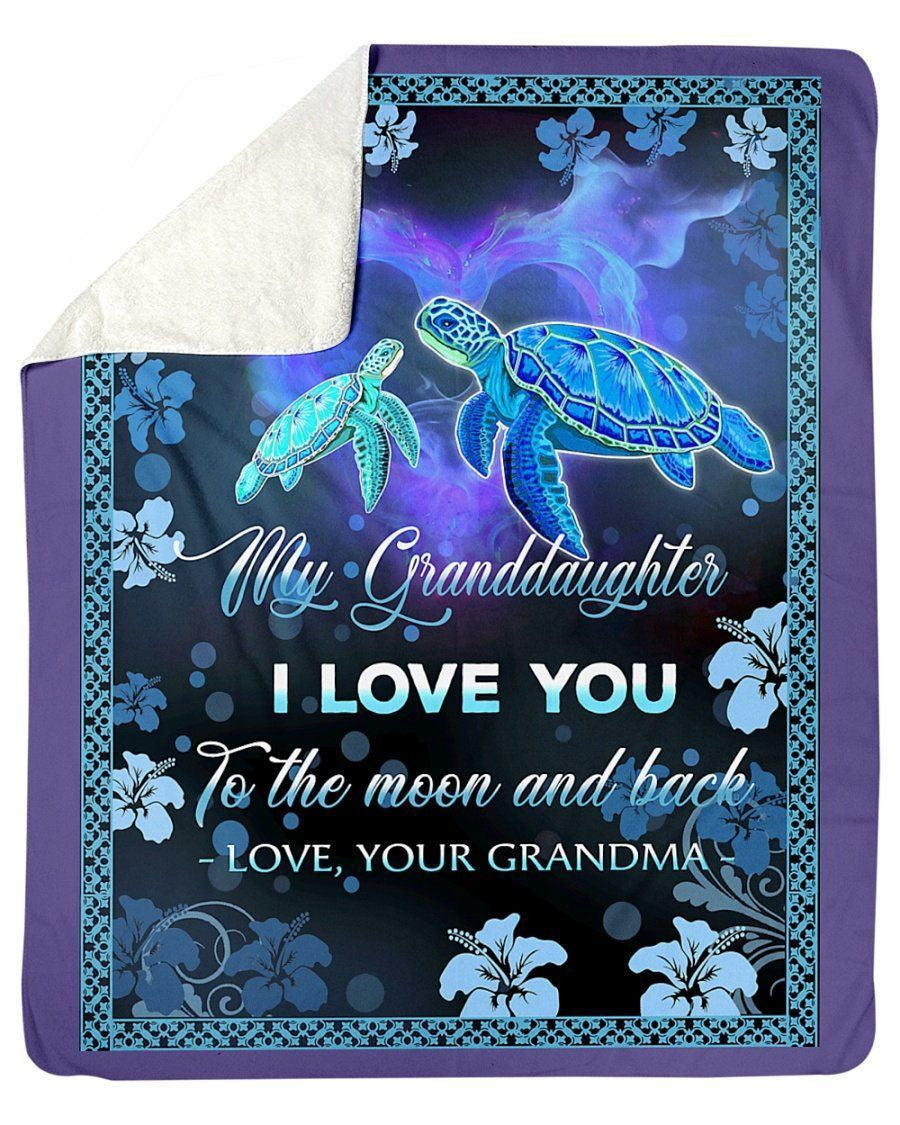 Grandma Loves Granddaughter To The Moon And Back Trending Fleece Blanket
