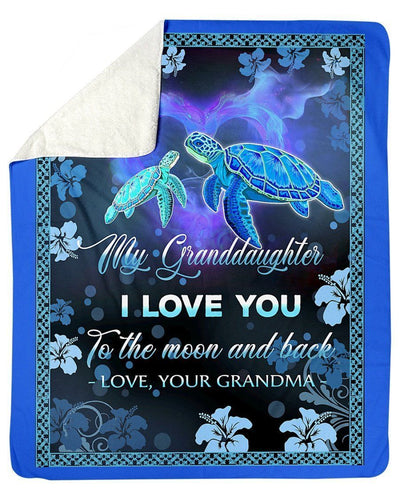 Grandma Loves Granddaughter To The Moon And Back Trending Fleece Blanket