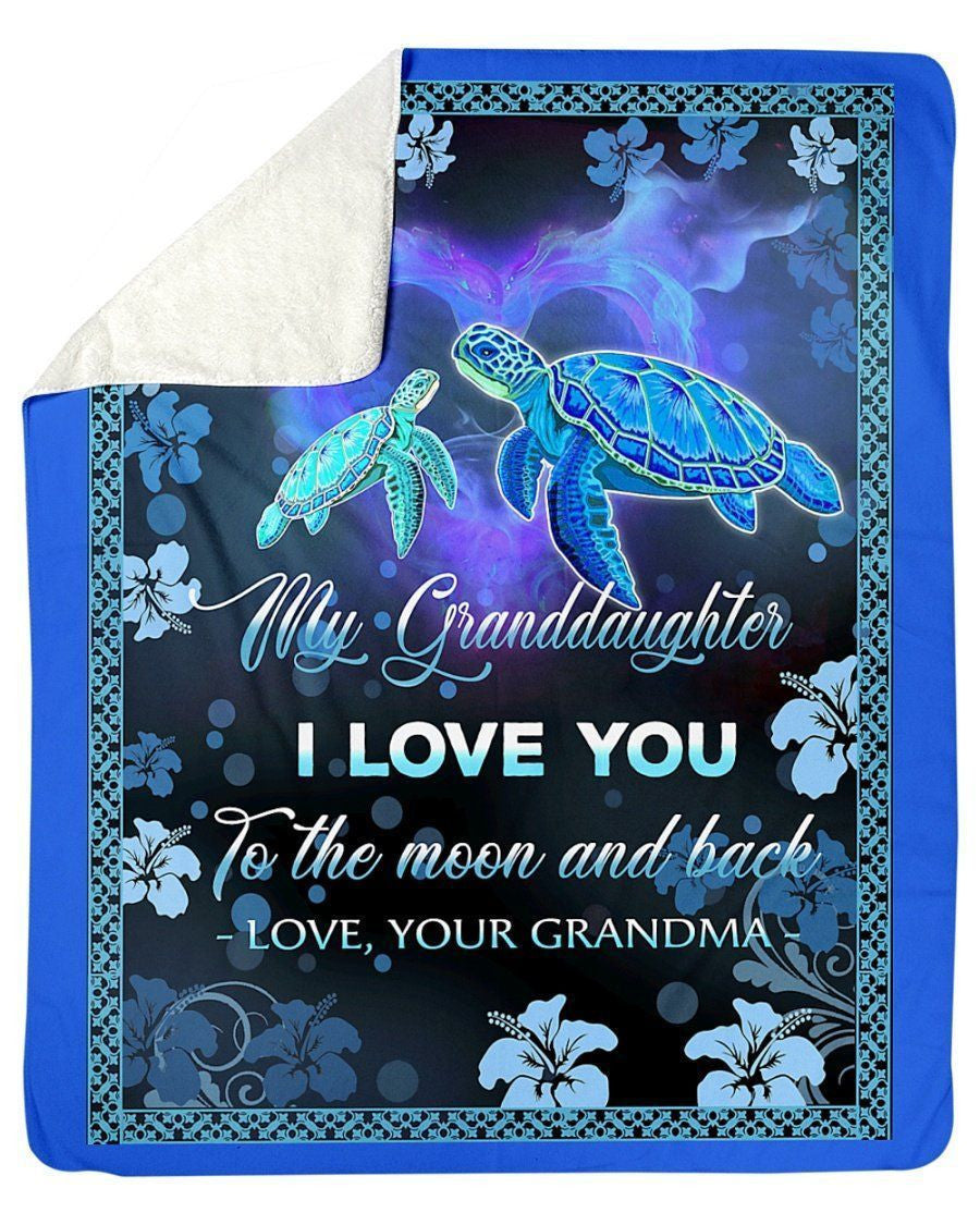 Grandma Loves Granddaughter To The Moon And Back Trending Fleece Blanket