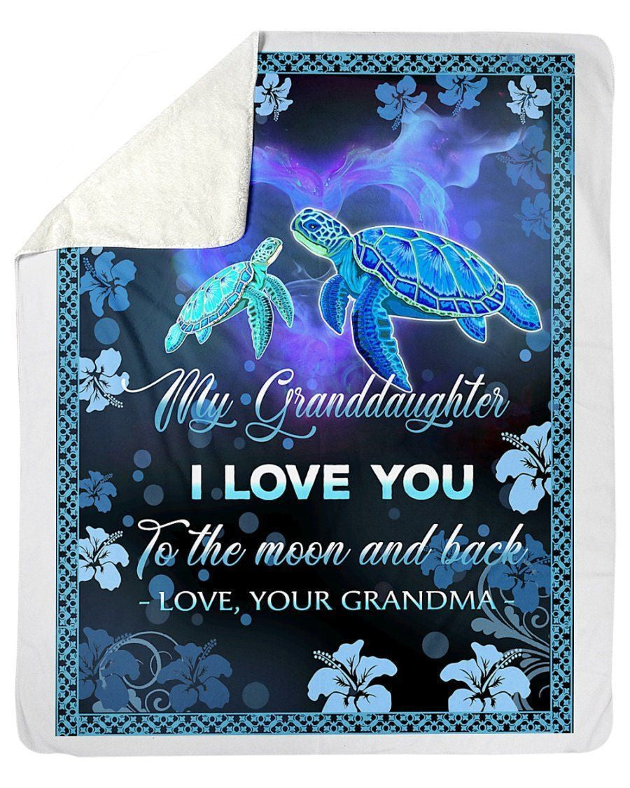 Grandma Loves Granddaughter To The Moon And Back Trending Fleece Blanket