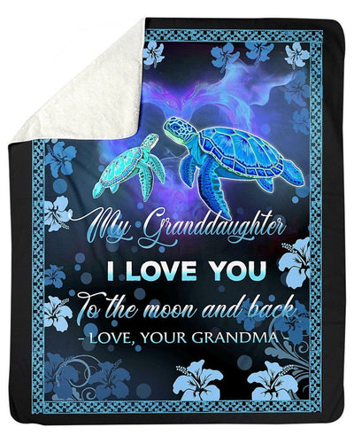 Grandma Loves Granddaughter To The Moon And Back Trending Fleece Blanket