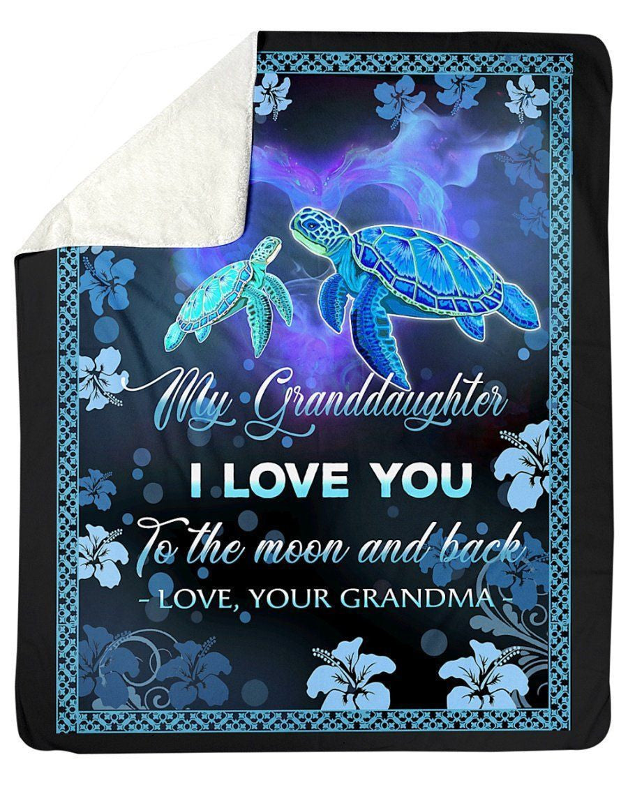 Grandma Loves Granddaughter To The Moon And Back Trending Fleece Blanket