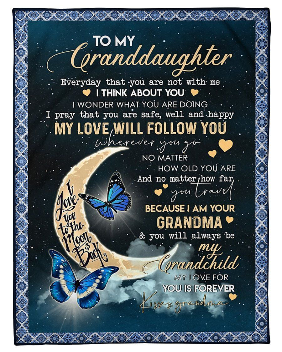 Butterflies Grandma To Granddaughter With Miss Trending For Family Fleece Blanket