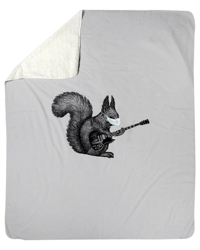 Squirrel Stay Home Music Lovers 3d Printed  Sherpa Blanket
