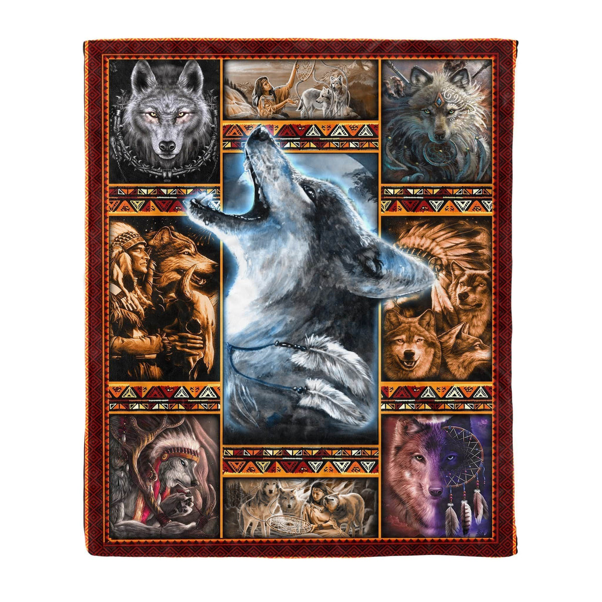 Warrior Native American Soft Fleece Blanket Gift